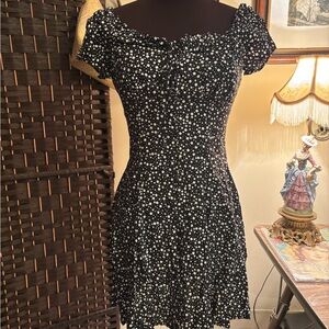 90s Rampage Black and White Polka dot Patterned Mini Dress